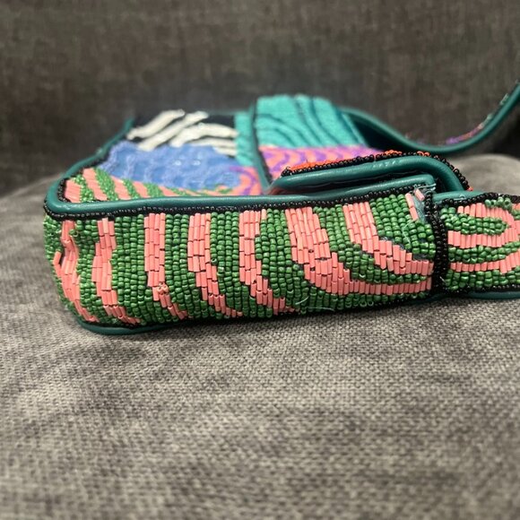 Staud Tommy Beaded Shoulder Bag Acid Swirl - Picture 7 of 14